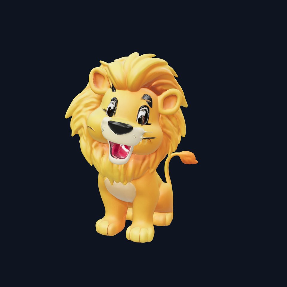 Stylized Cartoon Lion Model Pack